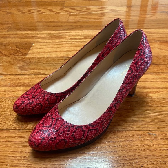 Cole Haan Red Faux Snakeskin 3” Heels / Pumps - Picture 9 of 9